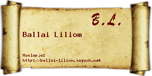 Ballai Liliom névjegykártya